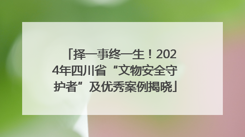 择一事终一生！2024年四川省“文物安全守护者”及优秀案例揭晓