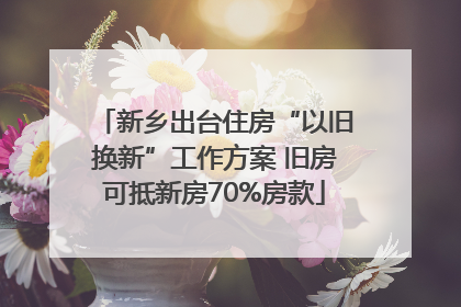 新乡出台住房“以旧换新”工作方案 旧房可抵新房70%房款