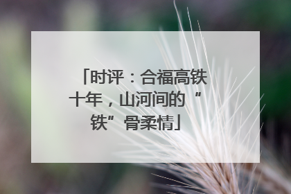 时评：合福高铁十年，山河间的“铁”骨柔情