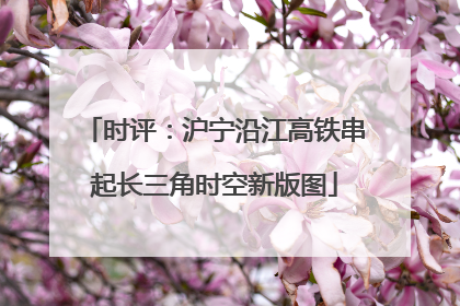 时评：沪宁沿江高铁串起长三角时空新版图
