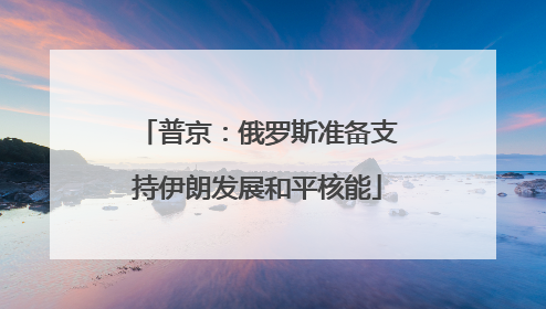普京：俄罗斯准备支持伊朗发展和平核能