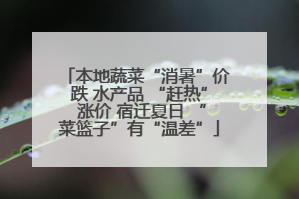本地蔬菜“消暑”价跌 水产品 “赶热” 涨价 宿迁夏日 “菜篮子”有“温差”