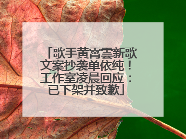 歌手黄霄雲新歌文案抄袭单依纯！工作室凌晨回应：已下架并致歉