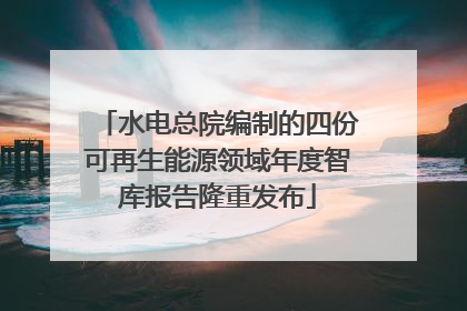 水电总院编制的四份可再生能源领域年度智库报告隆重发布
