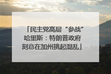 民主党高层“参战” 哈里斯：特朗普政府刻意在加州挑起混乱