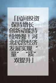 民间投资保持增长 创新动能持续增强！河北民营经济发展实现“量”“质”双提升