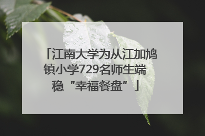 江南大学为从江加鸠镇小学729名师生端稳“幸福餐盘”