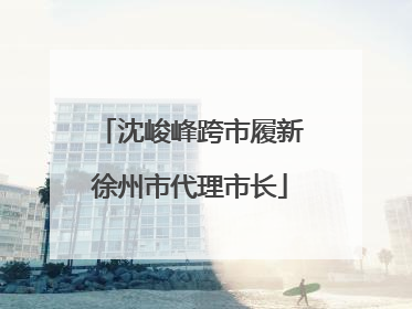 沈峻峰跨市履新徐州市代理市长