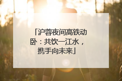 沪蓉夜间高铁动卧：共饮一江水，携手向未来