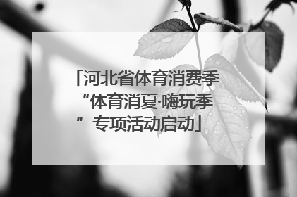 河北省体育消费季“体育消夏·嗨玩季”专项活动启动