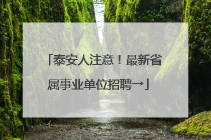 泰安人注意！最新省属事业单位招聘→