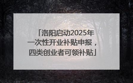 洛阳启动2025年一次性开业补贴申报，四类创业者可领补贴
