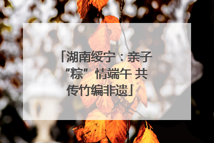 湖南绥宁：亲子“粽”情端午 共传竹编非遗