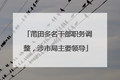 莆田多名干部职务调整，涉市局主要领导