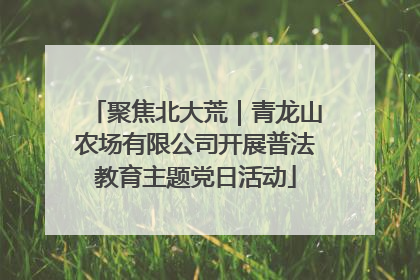 聚焦北大荒｜青龙山农场有限公司开展普法教育主题党日活动