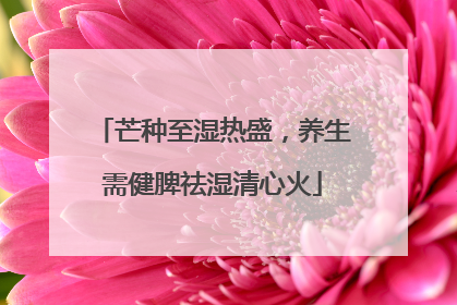 芒种至湿热盛，养生需健脾祛湿清心火