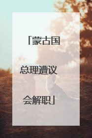 蒙古国总理遭议会解职
