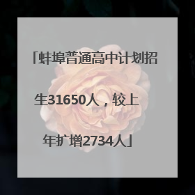 蚌埠普通高中计划招生31650人，较上年扩增2734人