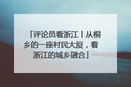 评论员看浙江丨从桐乡的一座村民大厦，看浙江的城乡融合
