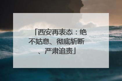 西安再表态：绝不姑息、彻底斩断、严肃追责