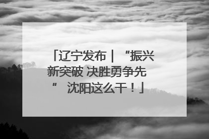 辽宁发布｜“振兴新突破 决胜勇争先” 沈阳这么干！