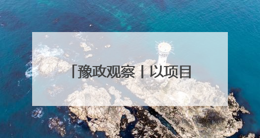 豫政观察丨以项目之进看发展之势