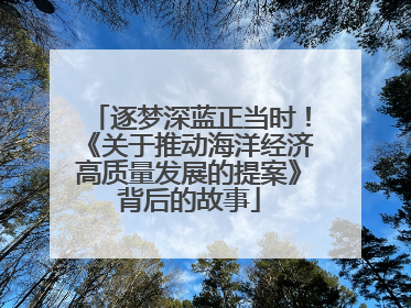 逐梦深蓝正当时！《关于推动海洋经济高质量发展的提案》背后的故事