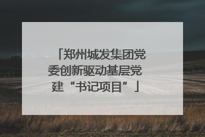 郑州城发集团党委创新驱动基层党建“书记项目”