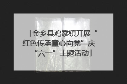 金乡县鸡黍镇开展“红色传承童心向党”庆“六一”主题活动