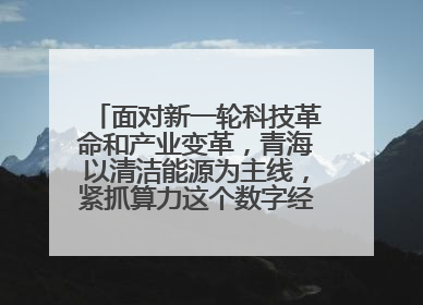 面对新一轮科技革命和产业变革，青海以清洁能源为主线，紧抓算力这个数字经济的“血液”、科技主权的“筹码”、产业升级的“杠杆”、绿色转型的“支点”，勇于撬动国家“双碳”战略、“东数西算”工程重大发展新机遇
