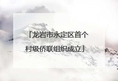 龙岩市永定区首个村级侨联组织成立