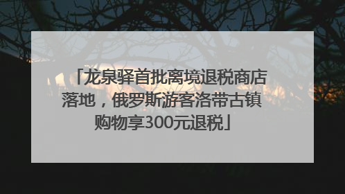 龙泉驿首批离境退税商店落地，俄罗斯游客洛带古镇购物享300元退税