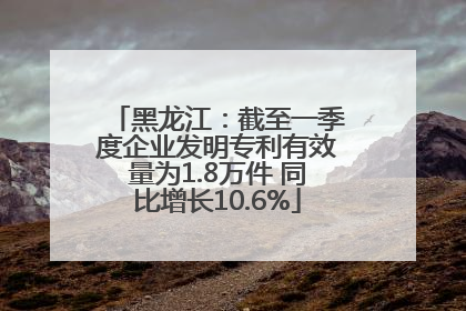 黑龙江：截至一季度企业发明专利有效量为1.8万件 同比增长10.6%
