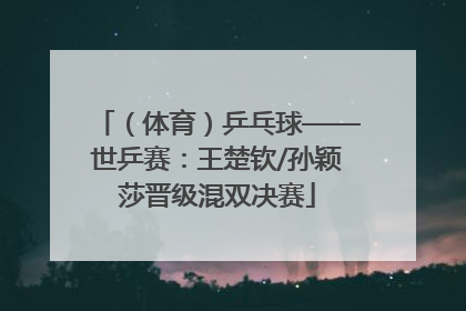 （体育）乒乓球——世乒赛：王楚钦/孙颖莎晋级混双决赛