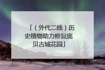 （外代二线）历史植物助力修复庞贝古城花园