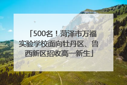 500名！菏泽市万福实验学校面向牡丹区、鲁西新区招收高一新生