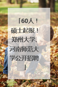 60人！硕士起报！郑州大学、河南师范大学公开招聘