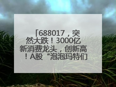 688017，突然大跌！3000亿新消费龙头，创新高！A股“泡泡玛特们”，涨疯了